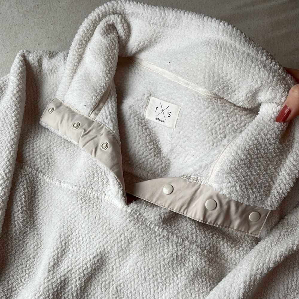 Thread And Supply Fleece Button Up | Color: Cream… - image 3